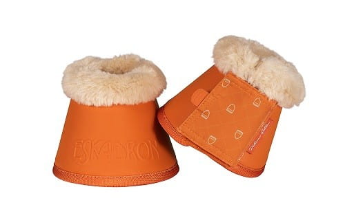 TROK.PL Kaloszki Eskadron Faux Fur. Kolekcja Platinum Vermilion Orange S