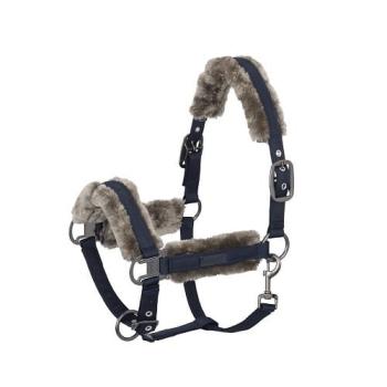 TROK.PL Kantar Eskadron Doublepin Glossy Faux Fur Navy Pony