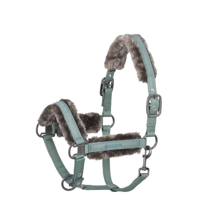 TROK.PL Kantar Eskadron Doublepin Glossy Faux Fur S/S BalsamGreen Pony