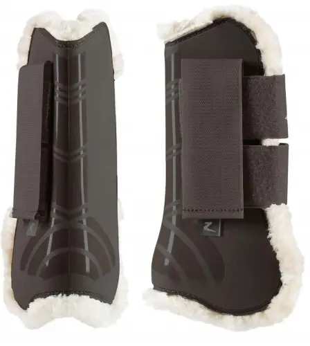 TROK.PL Ochraniacze Caliber Tendon z futerkiem Horze brown