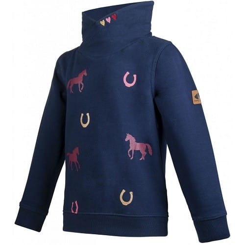 TROK.PL Bluza HKM Horses Dark Blue r. 128 cm
