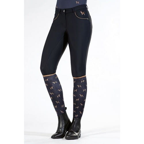 TROK.PL Bryczesy HKM Beagle Silikon navy