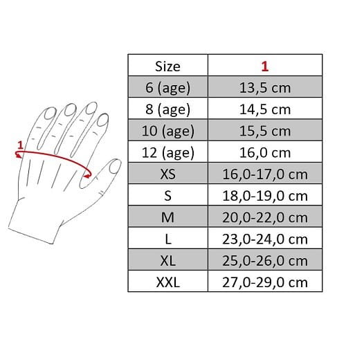 TROK.PL Rękawiczki HKM Softshell black tabela