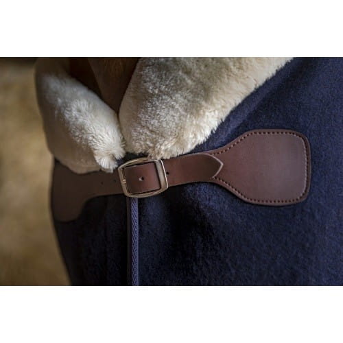 TROK.PL Derka wełniana EQUITHEME "Teddy" Navy 150 cm