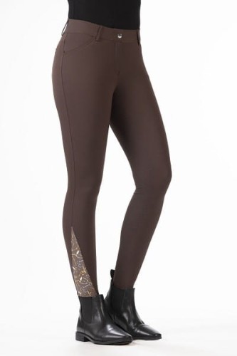 TROK.PL Bryczesy HKM ALLURE Full Grip Brown