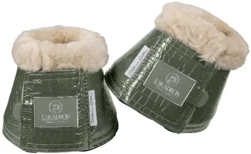 TROK.PL Kalosze Eskadron FauxFur CROCO Platinum Ashgreen L