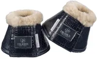 Kalosze Eskadron FauxFur CROCO Platinum Navy L