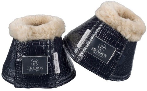 TROK.PL Kalosze Eskadron FauxFur CROCO Platinum Navy L