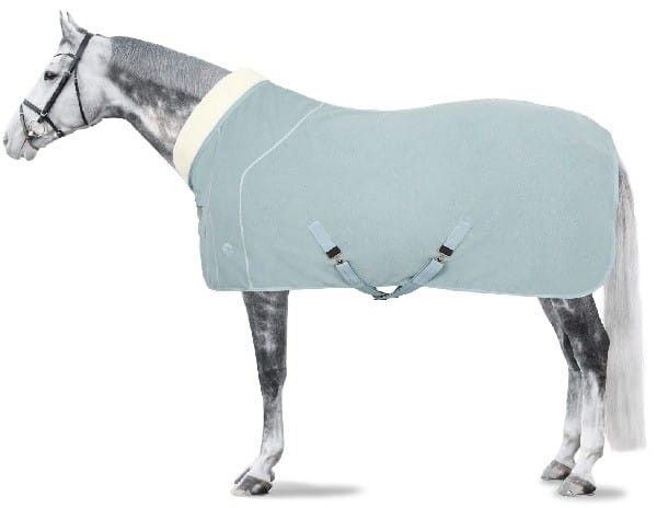 TROK.PL Derka z polaru z futerkiem Horze Geneva SIB niebieski 155 cm