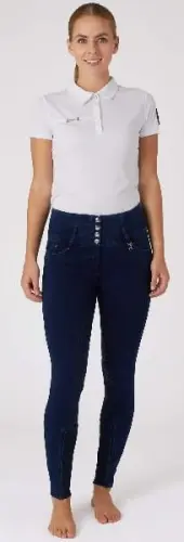 TROK.PL Bryczesy thermo denim Horze Kacy z pełnym lejem Navy r. 34