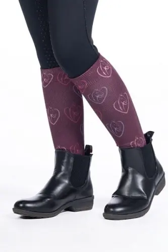TROK.PL  Podkolanówki HKM -Amelie Horses r. XS WineRed