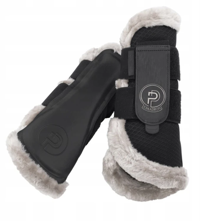 TROK.PL Ochraniacze Eskadron Mesh FauxFur Platinum 25 black