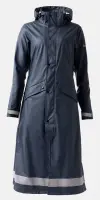 Długi płaszcz przeciwdeszczowy Hazel damski z rozcięciami navy 38
