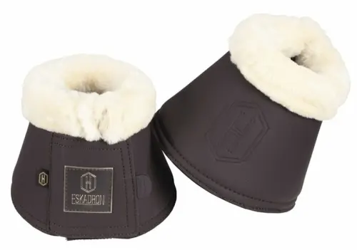 TROK.PL Kaloszki Eskadron FAUX LEATHER FAUX FUR black truffle